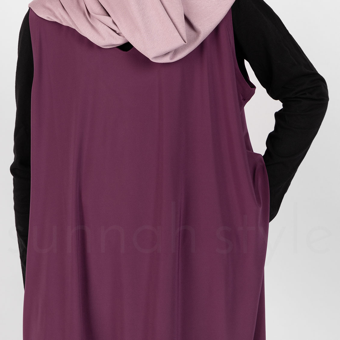Sunnah Style Girls Sleeveless Jersey Abaya Mulberry